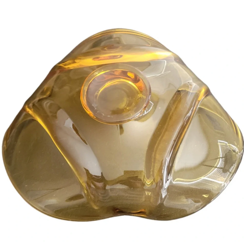 Vintage‎ MCM Viking Epic 1969 Drape Centerpiece Chic large Art Glass Bowl 10 x 9